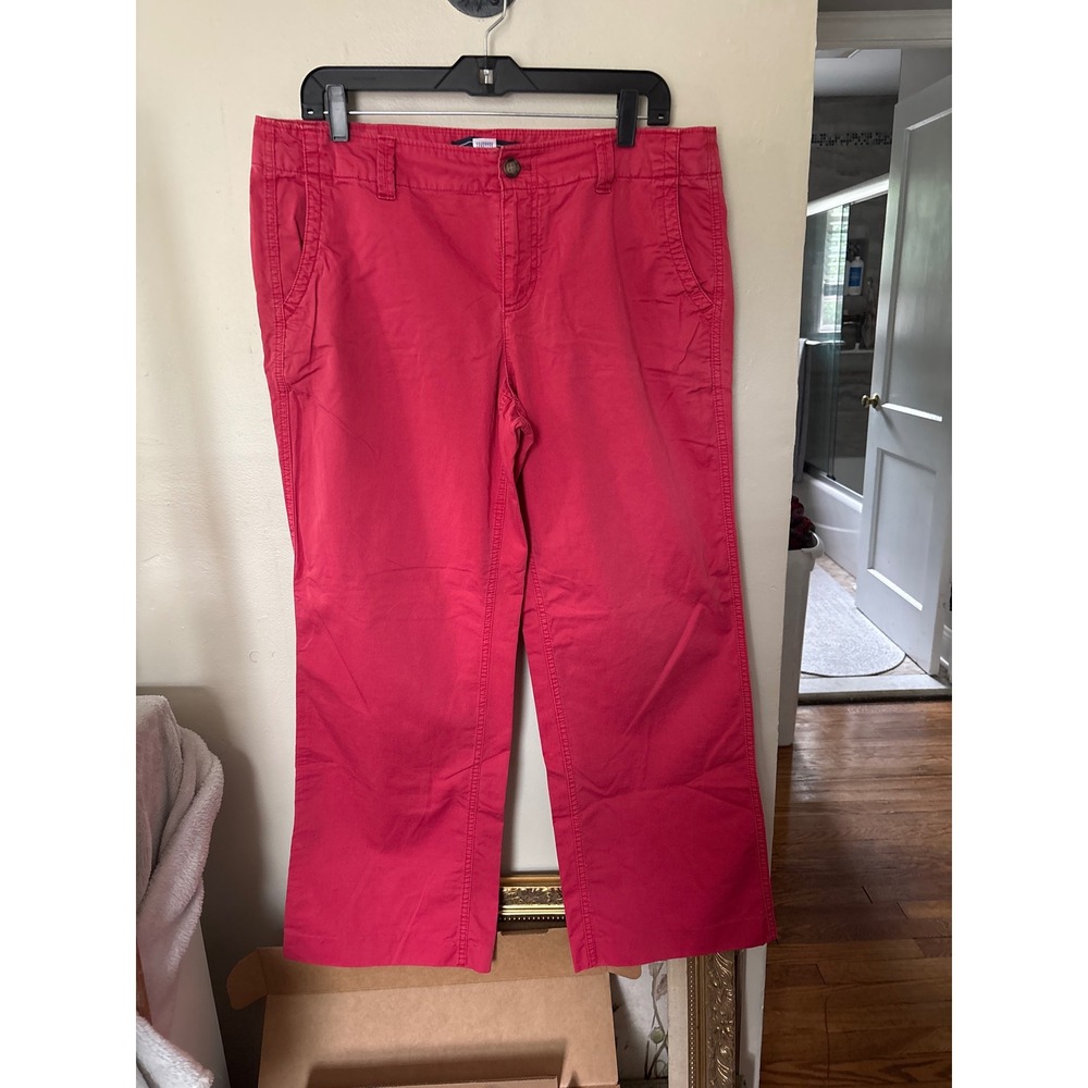 Gap Straight Leg Chino Pants Womens 12 Pink 100% Cotton Mid Rise